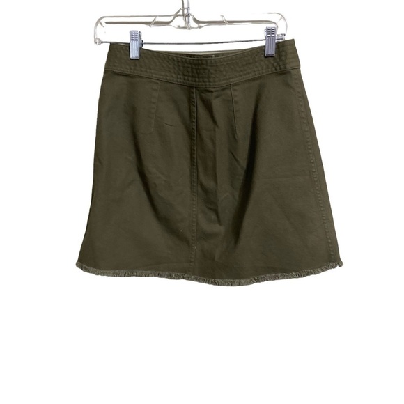 Madewell Sz 4 Raw-Hem A-Line Mini Skirt in Kale - Picture 8 of 9